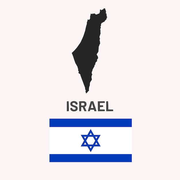 un mapa y una bandera de Israel
