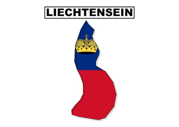 Mapa de la bandera de liechtenstein en vector