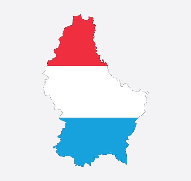 Mapa y bandera de Luxemburgo contorno silueta elemento gráfico diseño de plantilla de ilustración