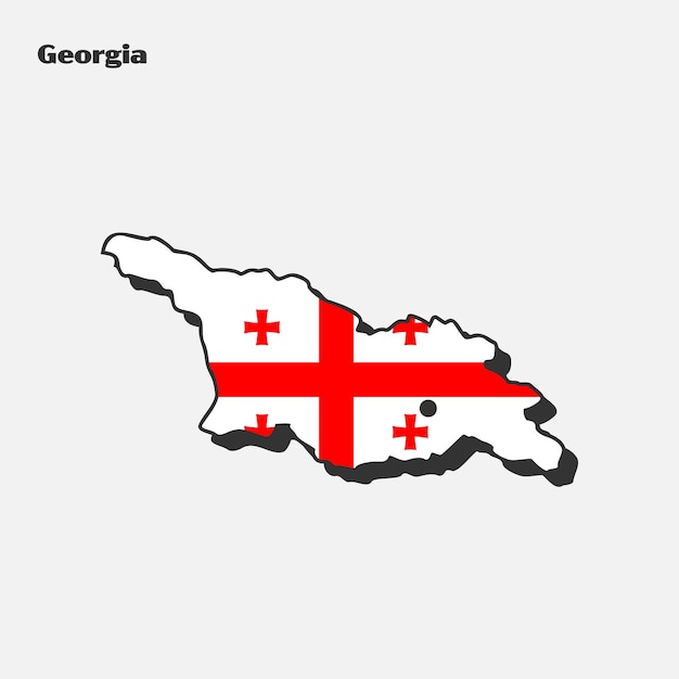 Mapa de la bandera de la nación de georgia