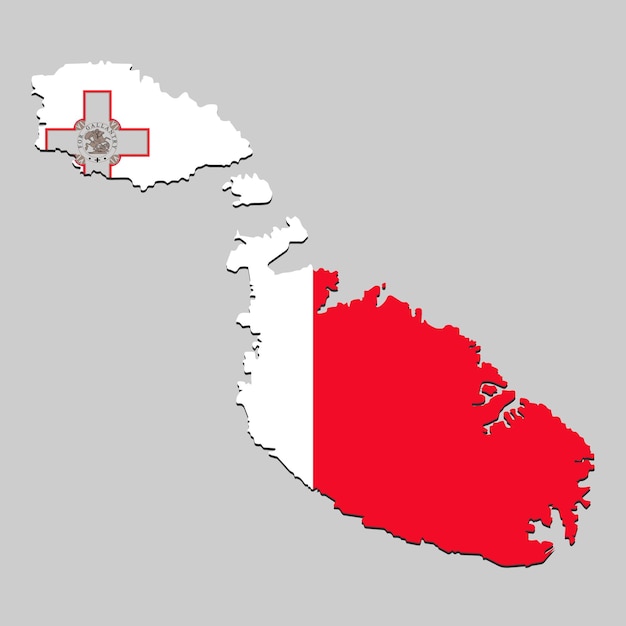 Mapa con bandera nacional