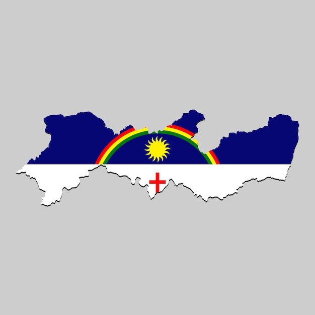 Mapa con bandera nacional