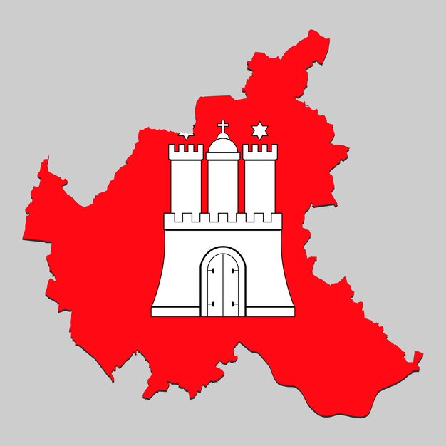 Mapa con bandera nacional