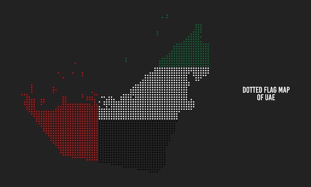 Mapa de la bandera punteada de los Emiratos Árabes Unidos