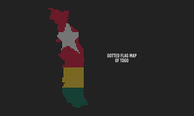 Mapa de bandera de Togo punteado abstracto