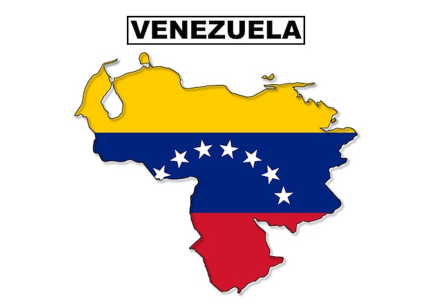 Mapa de la bandera de venezuela en vector