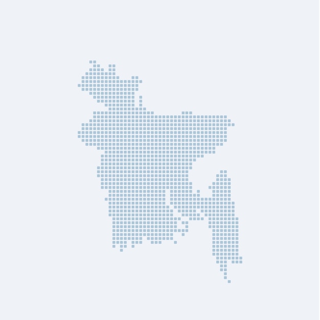 Mapa de bangladesh hecho a partir de un patrón punteado