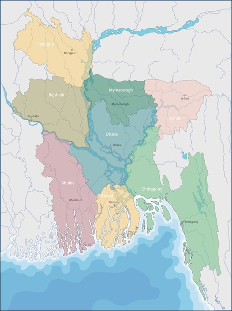 Vector mapa de bangladesh