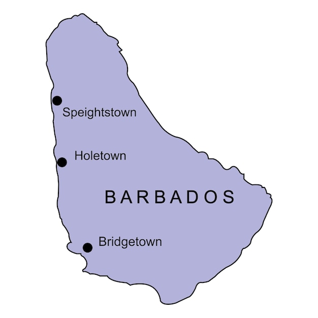 Vector mapa de las barbados