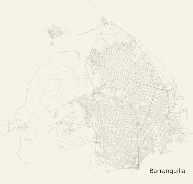 Vector mapa de barranquilla atlántico en colombia