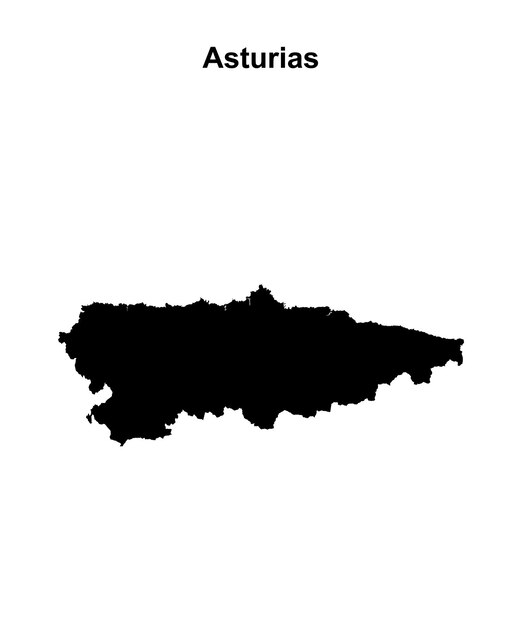 Mapa en blanco de las Asturias