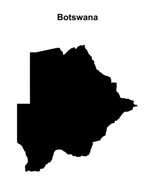 Mapa en blanco de Botsuana