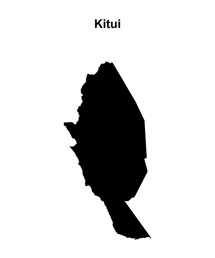 Vector mapa en blanco del condado de kitui