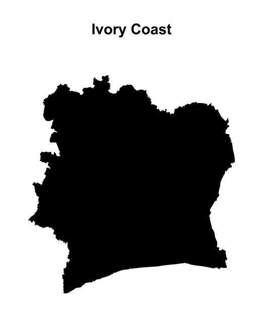Mapa en blanco de la Costa de Marfil