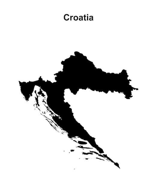 Mapa en blanco de Croacia