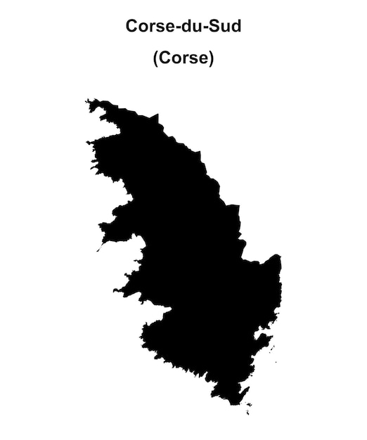 Mapa en blanco del departamento de Corse du Sud