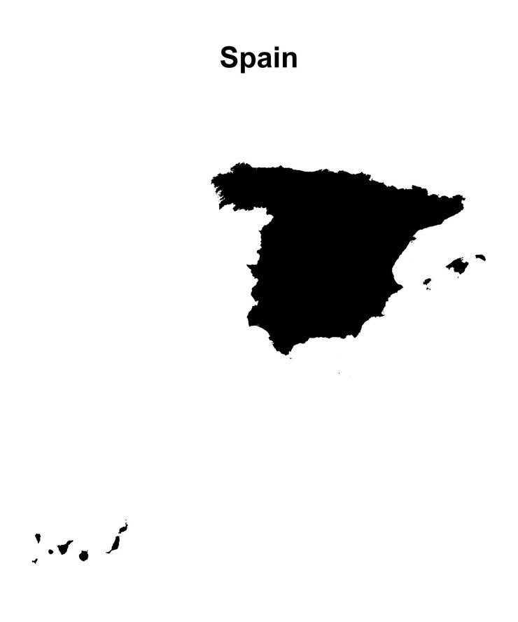 Mapa en blanco de España