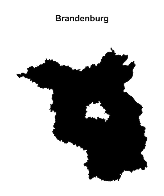 Mapa en blanco del estado de Brandeburgo