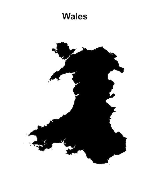 Mapa en blanco de Gales