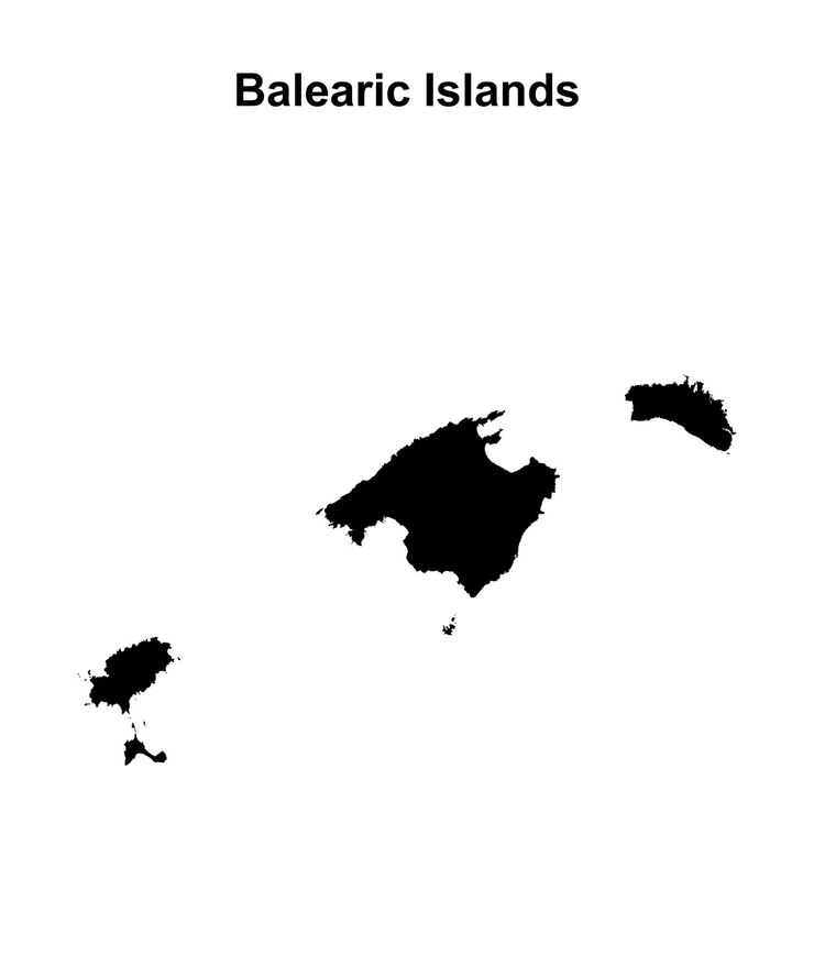 Mapa en blanco de las Islas Baleares
