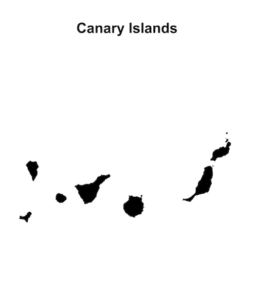 Mapa en blanco de las Islas Canarias