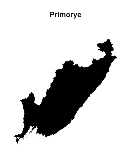 Mapa en blanco de Primorye