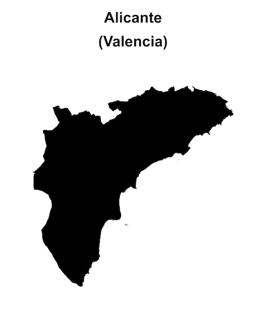 Mapa en blanco de la provincia de Alicante