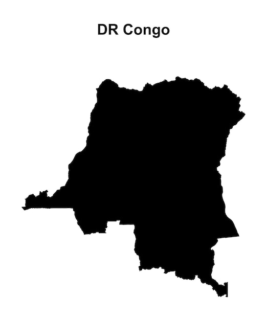 Mapa en blanco de la República Democrática del Congo