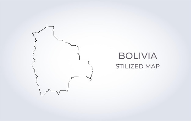 Vector mapa de bolivia en un estilo minimalista estilizado