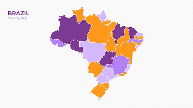 Mapa de Brasil aislado Estado moderno colorido