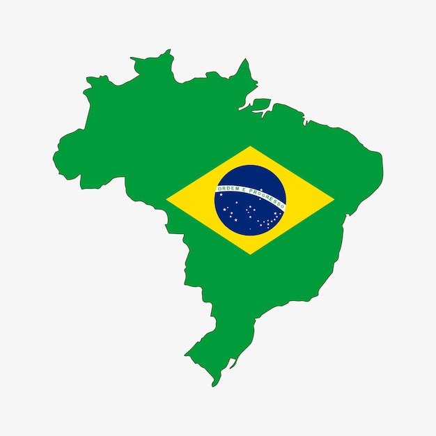 Mapa de Brasil con bandera