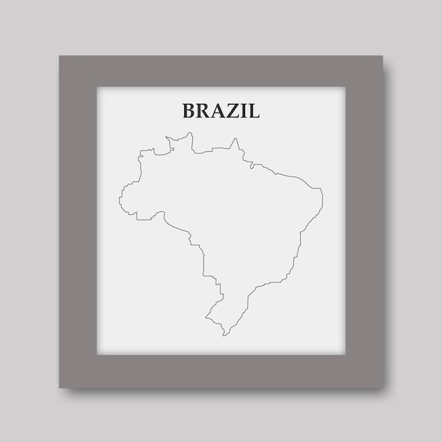Mapa de Brasil ilustración línea continua arte dibujo a mano