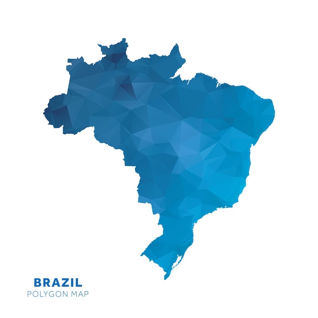 Mapa de Brasil Mapa de polígonos geométricos azules