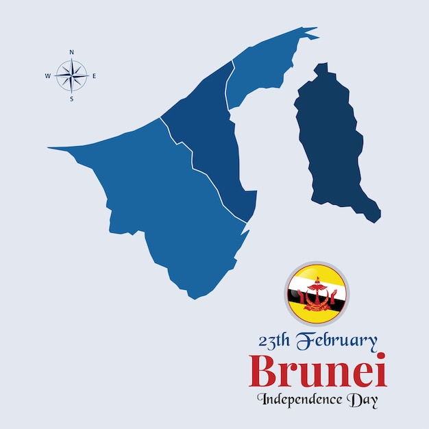 Mapa de brunei con bandera mapa de bandera de brunei