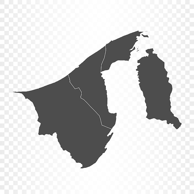 Vector mapa de brunei darussalam aislado en transparente