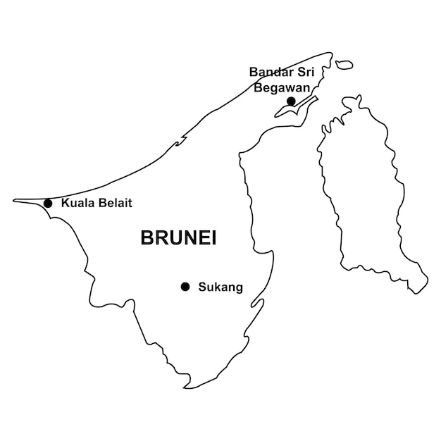 El mapa de Brunei Darussalam