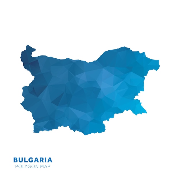 Mapa de Bulgaria Mapa de polígonos geométricos azules