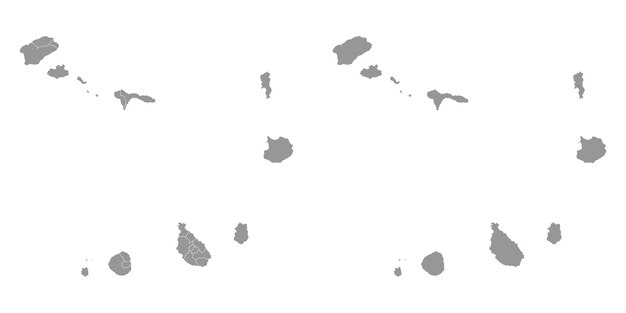 Mapa de Cabo Verde con divisiones administrativas Ilustración vectorial