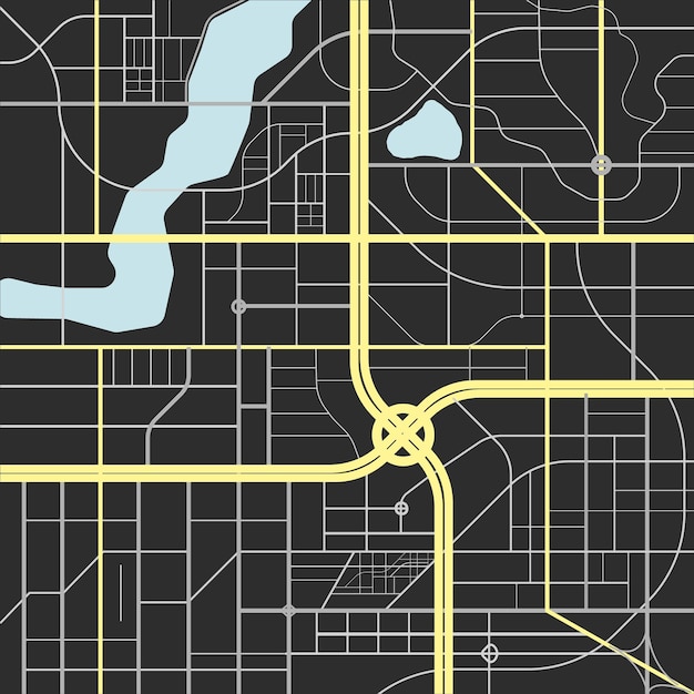 Mapa de calles vectorial editable de la ciudad como patrón sin costuras Ilustración vectorial Mapa de la ciudad vectorial