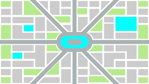 Mapa de calles verde abstracto de la ilustración vectorial de la ciudad