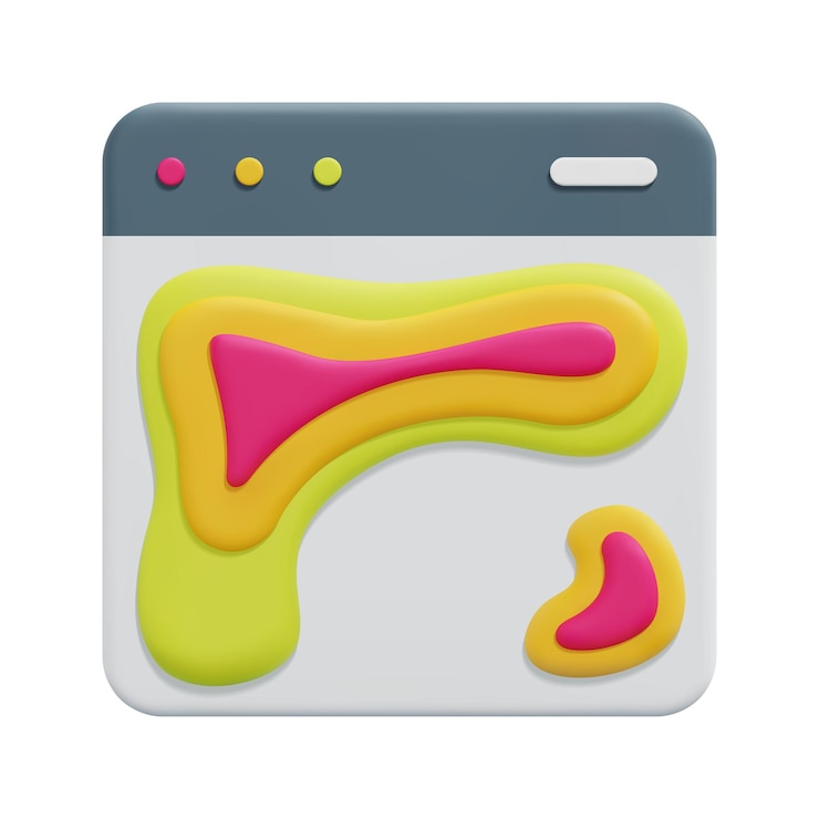 Vector mapa de calor 3d en vector de icono de sitio web aislado sobre fondo blanco 3d ux y concepto de interfaz de usuario dibujos animados estilo minimalista 3d icono vector render ilustración
