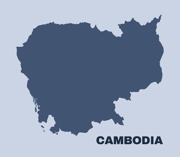 Mapa de Camboya vector plano sencillo