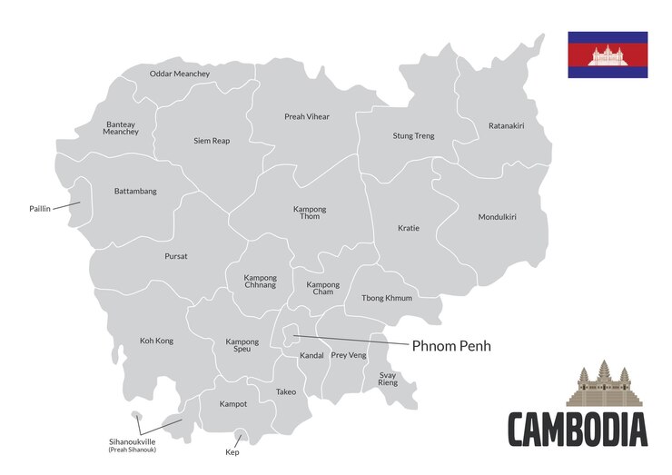 Mapa de Camboya
