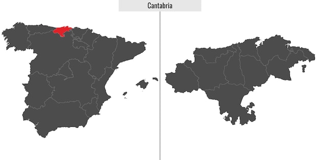 Vector mapa de cantabria