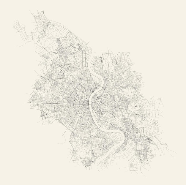 Vector mapa de carreteras de la ciudad de colonia, alemania