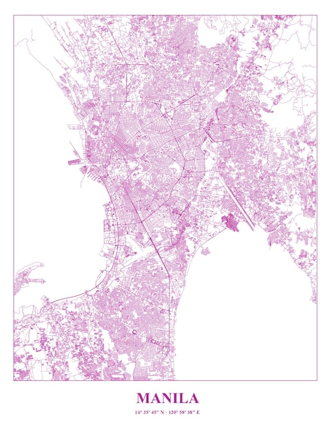 Vector el mapa del cartel de manila