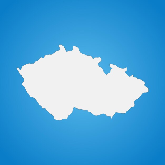 Mapa de Chequia muy detallado con bordes aislados en el fondo. Ilustración de icono plano simple para web