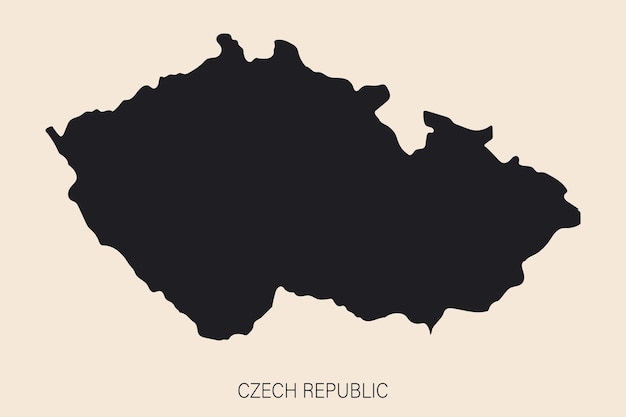 Mapa de Chequia muy detallado con bordes aislados en el fondo Ilustración de icono plano simple para web