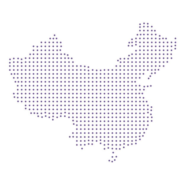 Mapa de China diseño de patrón punteado círculo púrpura