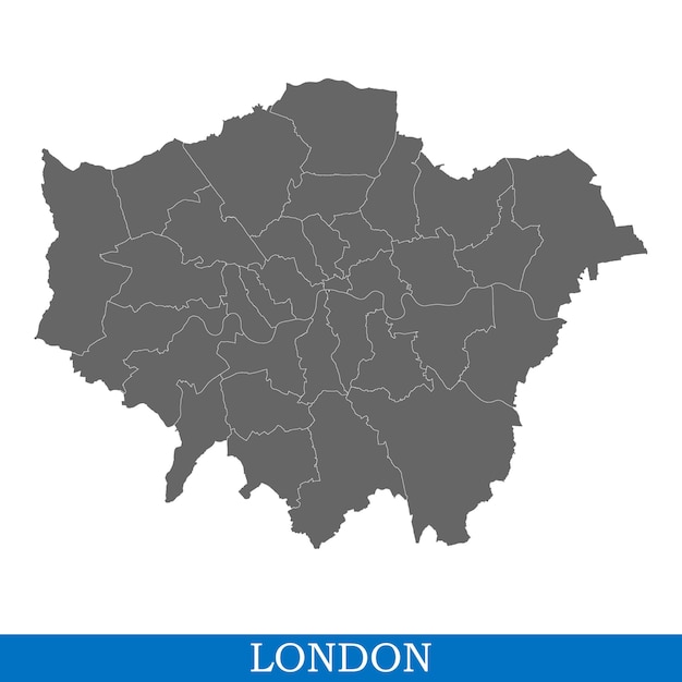 Mapa de la ciudad de alta calidad en el Reino Unido
